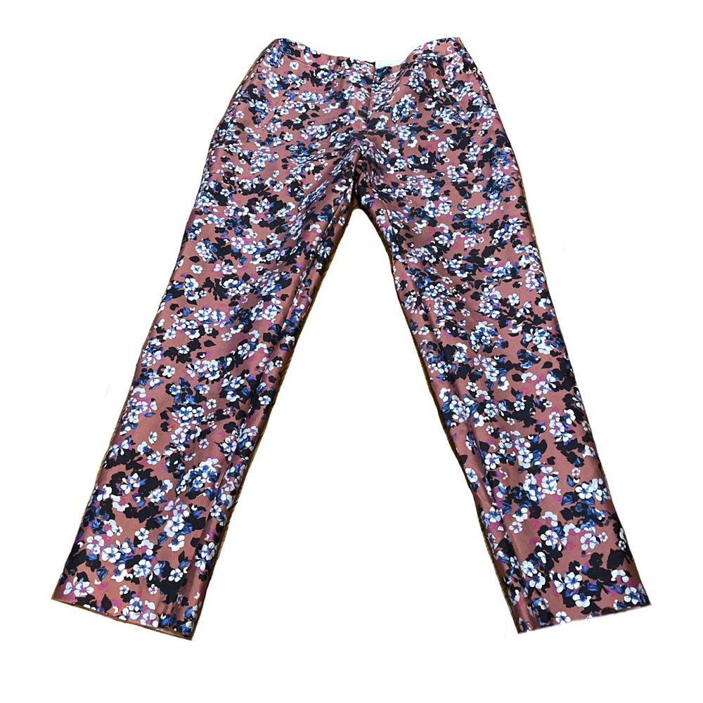 J crew sz 2 Floral Bottoms pink micro flowers pattern good used condition